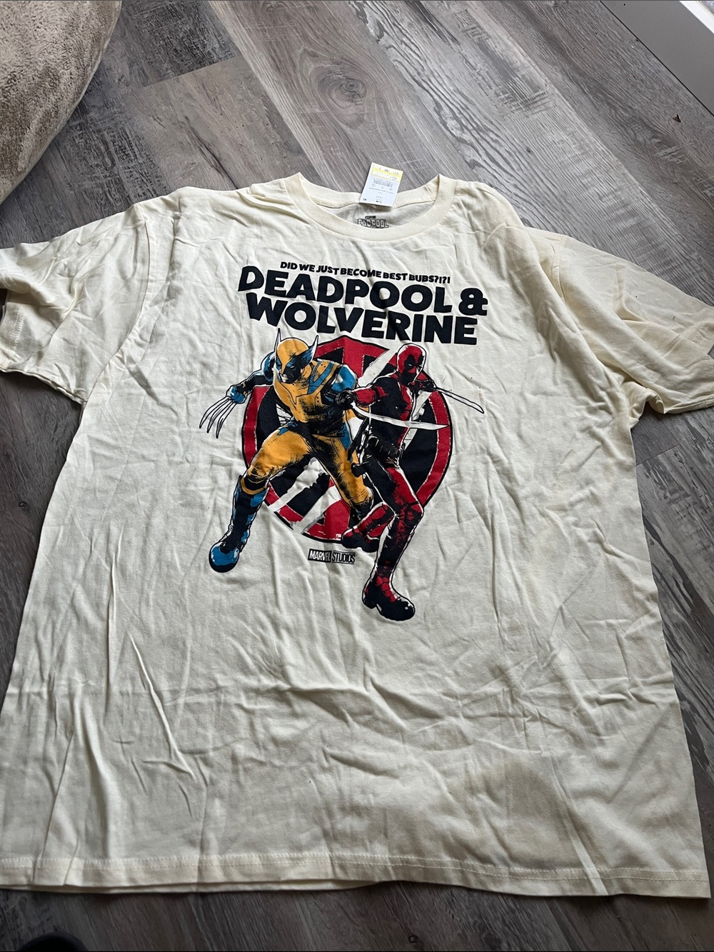 Target Deadpool & Wolverine Graphic Tee - Cream, Yellow, Red, Blue, Black